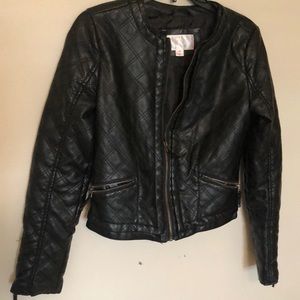 Quilted Black Leather Jacket